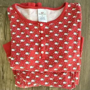 NWOTWomen's Junior Sz Large Vineyard Vines Whale Red Christmas Pajamas Two Piece